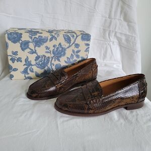 Sezane Python Print Andre Loafers 9 NWT